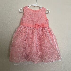 Pretty as a Picture Pink Rosette Mesh with Bow Dress- 2T